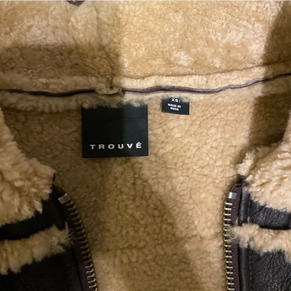 TROUVÉ Genuine Shearling Jacket NWOT - Picture 7 of 8
